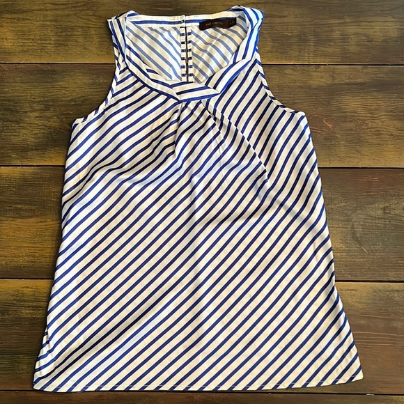 The Limited Tops Royal Blue And White Halter Top Poshmark